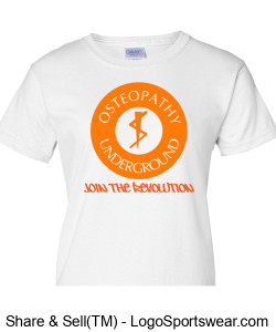 Ladies White T-Shirt. Front Only Design Zoom