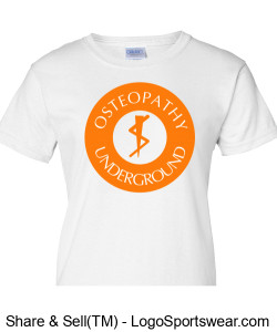 Ladies White T-Shirt. Front and Back Design Zoom